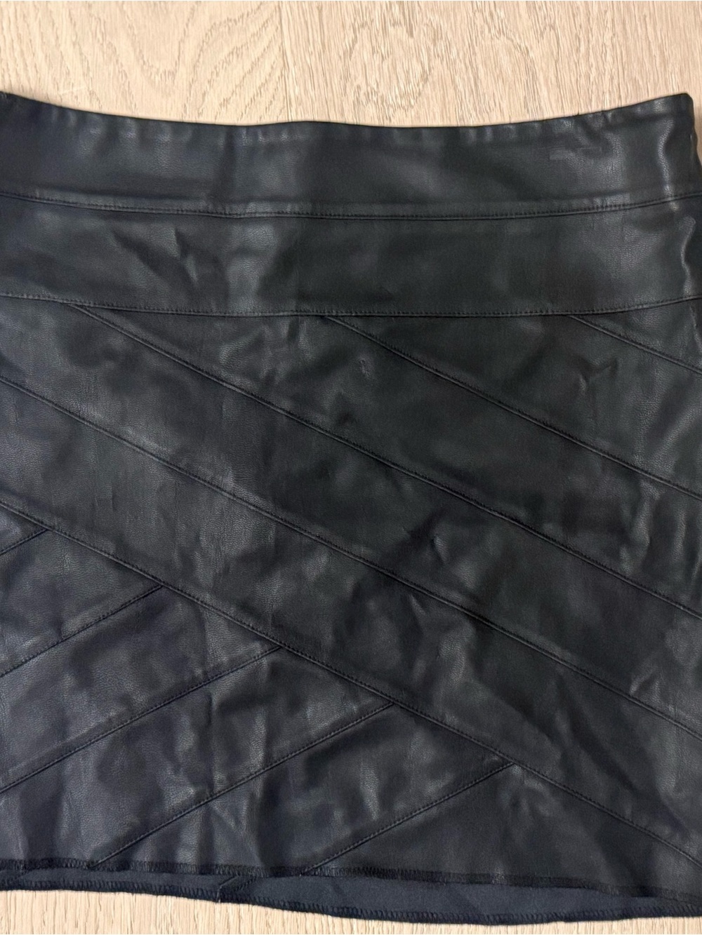 Express Black Faux Leather Mini Skirt (Size 2)